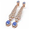 Image 3 : 8.64 ctw Tanzanite & Diamond Earrings 18K Rose Gold - REF-520W2H