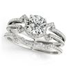 Image 1 : 1.01 ctw Certified VS/SI Diamond 2pc Wedding Set 14k White Gold - REF-121X4A