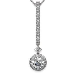 1.3 ctw Diamond Designer Necklace 18K White Gold - REF-156Y8X