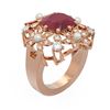 Image 1 : 6.16 ctw Ruby & Diamond Ring 18K Rose Gold - REF-254X5A