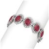 Image 2 : 50.03 ctw Ruby & Diamond Bracelet 18K White Gold - REF-807Y6X