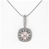Image 2 : 5.83 ctw Morganite & Diamond Victorian Necklace 14K White Gold - REF-209G3W
