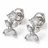 Image 1 : 1.5 ctw Cushion & Marquise Cut Diamond Earrings 18K White Gold - REF-194R9K