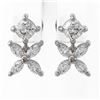 Image 2 : 1.5 ctw Cushion & Marquise Cut Diamond Earrings 18K White Gold - REF-194R9K