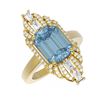 Image 3 : 5.1 ctw Blue Topaz & Diamond Ring 18K Yellow Gold - REF-178K2Y