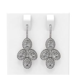 4.33 ctw Oval Diamond Earrings 18K White Gold - REF-557Y8X