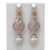 Image 1 : 6.58 ctw Diamond & Pearl Earrings 18K Rose Gold - REF-601Y6X