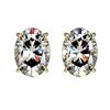 Image 1 : 2 ctw Certified VS/SI Quality Oval Diamond Stud Earrings 10k Yellow Gold - REF-478X6A