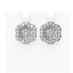6.92 ctw Diamond Earrings 18K White Gold - REF-529H6R