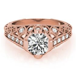 1.25 ctw Certified VS/SI Diamond Antique Ring 18k Rose Gold - REF-288F3M