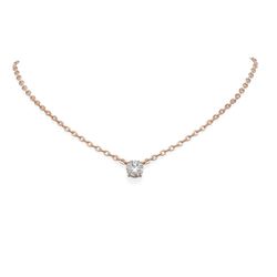 1.51 ctw Diamond Necklace 18K Rose Gold - REF-468Y2X