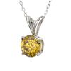 Image 2 : 0.53 ctw Certified Intense Yellow Diamond Necklace 10k White Gold - REF-57Y8X