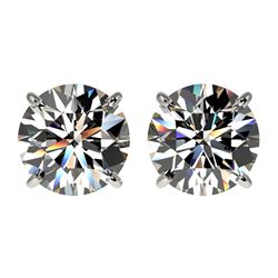 2.57 ctw Certified Quality Diamond Stud Earrings 10k White Gold - REF-303G2W