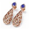 Image 3 : 7.82 ctw Sapphire & Diamond Earrings 18K Rose Gold - REF-527N3F