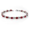 Image 1 : 8.40 ctw Ruby Bracelet 18k White Gold - REF-94X5A