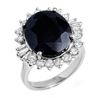 Image 1 : 14.02 ctw Blue Sapphire & Diamond Ring 18k White Gold - REF-163Y6X