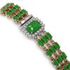 Image 3 : 20.53 ctw Jade & Diamond Bracelet 14K Rose Gold - REF-294R5K