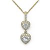 Image 2 : 1.25 ctw Heart Diamond Designer Necklace 18K Yellow Gold - REF-183H8R