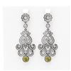 Image 1 : 4.51 ctw Fancy Yellow Diamond Earrings 18K White Gold - REF-512R2K