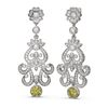 Image 2 : 4.51 ctw Fancy Yellow Diamond Earrings 18K White Gold - REF-512R2K