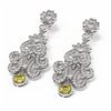 Image 3 : 4.51 ctw Fancy Yellow Diamond Earrings 18K White Gold - REF-512R2K