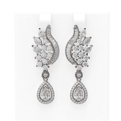 5.8 ctw Diamond Earrings 18K White Gold - REF-653H3R