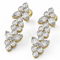 4 ctw Marquise Cut Diamond Designer Earrings 18K Yellow Gold - REF-418N9F