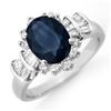 Image 1 : 2.13 ctw Blue Sapphire & Diamond Ring 18k White Gold - REF-83N6F