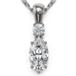 0.6 ctw Marquise Cut Diamond Designer Necklace 18K White Gold - REF-89H6R