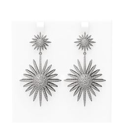 7.25 ctw Diamond Earrings 18K White Gold - REF-536G2W