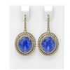 Image 1 : 8.95 ctw Tanzanite & Diamond Earrings 18K Yellow Gold - REF-343H6R