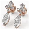 Image 1 : 2.75 ctw Marquise Cut Diamond Designer Earrings 18K Rose Gold - REF-340K3Y