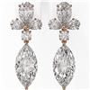 Image 2 : 2.75 ctw Marquise Cut Diamond Designer Earrings 18K Rose Gold - REF-340K3Y