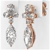Image 3 : 2.75 ctw Marquise Cut Diamond Designer Earrings 18K Rose Gold - REF-340K3Y