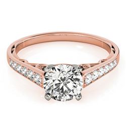 0.85 ctw Certified VS/SI Diamond Ring 18k Rose Gold - REF-94K3Y