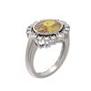 Image 1 : 4.04 ctw Canary Citrine & Diamond Ring 18K White Gold - REF-154Y5X