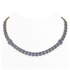 Image 1 : 35.32 ctw Tanzanite & Diamond Necklace 14K Yellow Gold - REF-527H3R