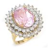 Image 1 : 12.08 ctw Kunzite & Diamond Ring 14k Yellow Gold - REF-264F2M
