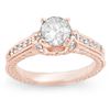 Image 1 : 1.50 ctw Certified VS/SI Diamond Ring 14k Rose Gold - REF-376W9H