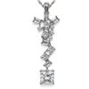 Image 1 : 2.2 ctw Princess Cut Diamond Designer Necklace 18K White Gold - REF-429K5Y