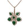 Image 3 : 15.50 ctw Emerald Diamond Necklace 18K Rose Gold - REF-343R6K