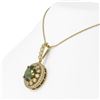 Image 3 : 7.51 ctw Tourmaline & Diamond Victorian Necklace 14K Yellow Gold - REF-206Y8X