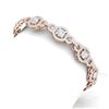 Image 1 : 12 ctw Certified SI/I Diamond Halo Bracelet 18K Rose Gold - REF-735H2R