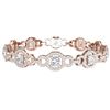 Image 3 : 12 ctw Certified SI/I Diamond Halo Bracelet 18K Rose Gold - REF-735H2R