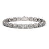Image 1 : 10.39 ctw Emerald Cut Diamond Micro Pave Bracelet 18K White Gold - REF-1222N3F
