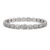 Image 2 : 10.39 ctw Emerald Cut Diamond Micro Pave Bracelet 18K White Gold - REF-1222N3F