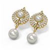 Image 3 : 5 ctw Diamond & Pearl Earrings 18K Yellow Gold - REF-350H5R