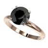 Image 1 : 2.59 ctw Fancy Black Diamond Solitaire Engagment Ring 10k Rose Gold - REF-57M8G