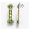 Image 2 : 11.96 ctw Peridot & Diamond Earrings 14K Yellow Gold - REF-184N5F