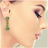 Image 3 : 11.96 ctw Peridot & Diamond Earrings 14K Yellow Gold - REF-184N5F